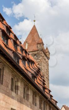 Roof of Nuremberg castle in Bavaria, Germany