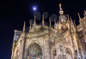Night view of Milan Cathedral -  Italy, Lombardy