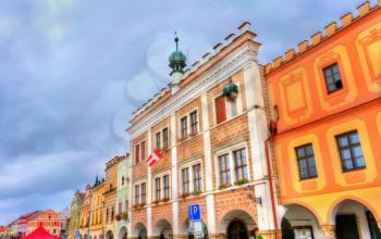 The town hall of Telc, Czech Republic. Telc is a UNESCO heritage site