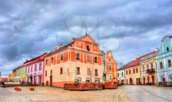 Traditional houses on the main square of Telc, Czech Republic. UNESCO heritage site