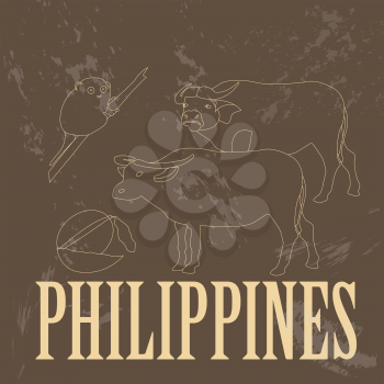 Philippines. Retro styled image. Vector illustration