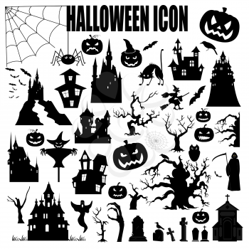 Halloween holiday constructor. Graphic template. Flat icons. Vector illustration