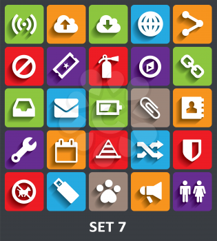 Trendy Vector Icons With Shadow. Set 7