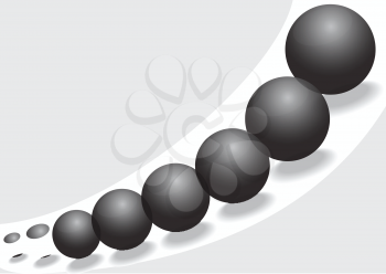 Illustration of glass balls with black shadows