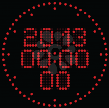 Illustration of the digital led clock with calendar