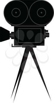 Illustration of silhouettes of the movie camera on a white background