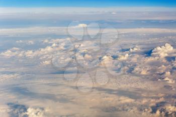 Aerial view of clouds from the sky.