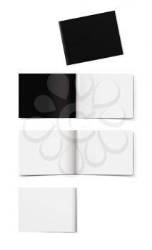 Template for presentation booklet or magazine on a white background.