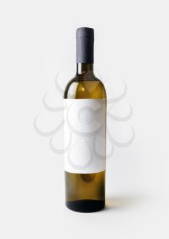 Wine bottle with blank label. Responsive design mockup.