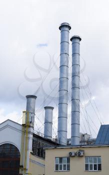Vertical industrial chimneys background