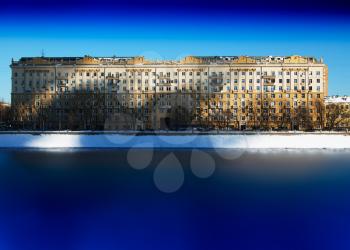 Dramatic shadows on Moscow historic building backdrop hd