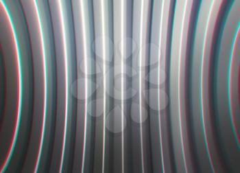 Curved gray lines chromatic aberration illustration background