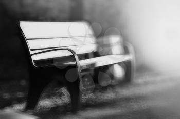Horizontal black and white park bench hd