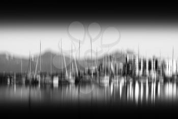 Vertical black and white motion blur yacht club background hd