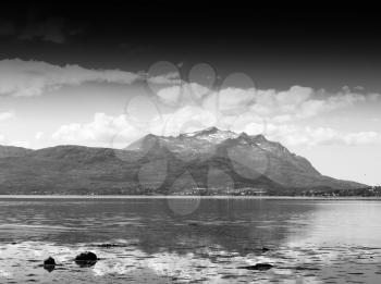 Black and white Norway community landscape background hd