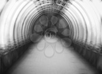 Black and white swirl tunnel abstraction background