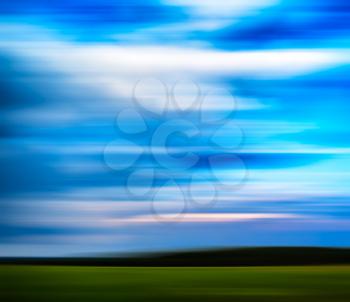 Horizontal vivid motion blur abstract landscape background