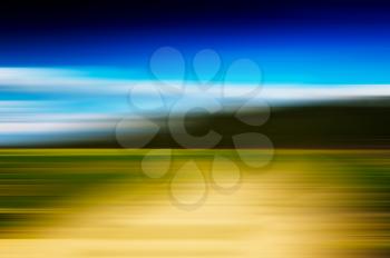 Horizontal vivid abstract motion blur forest landscape backdrop
