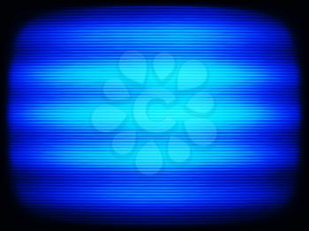 Horizontal vintage blue interlaced tv screen abstraction background