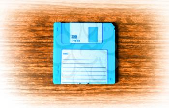 Vintage cyan floppy disc illustration hd
