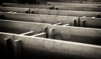 Sepia dark church benches in Norway backdrop hd