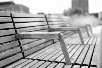 Straight Oslo city wooden bench background hd