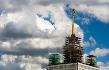 VDNKH Moscow under construction background hd