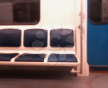 Inside Moscow metro carriage bokeh background hd