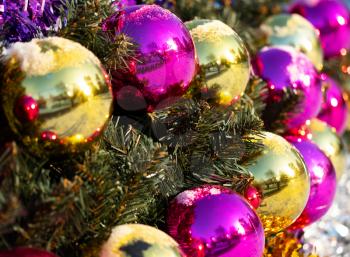 New year holiday ball decorations background