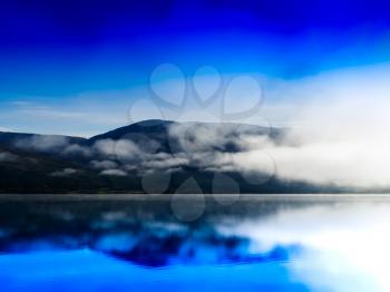 Norway fjord fog lake