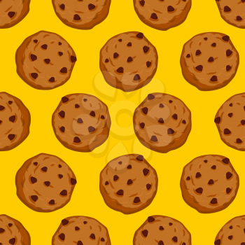 Cookies seamless pattern. pastry background. Food ornament. Sweet biscuits texture
