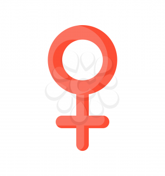 Female sign isolated. Pink woman symbol on white background
