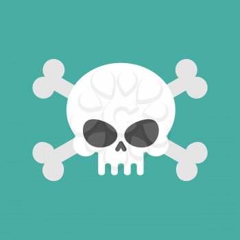 Skull and crossbones isolated. pirate Danger sign. skeleton head symbol of death
