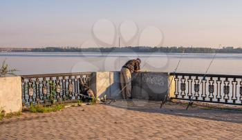 Dnipro, Ukraine 07.18.2020. Dnipro city embankment in Ukraine on a sunny summer morning