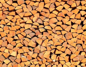 A stack of aspen firewood for background