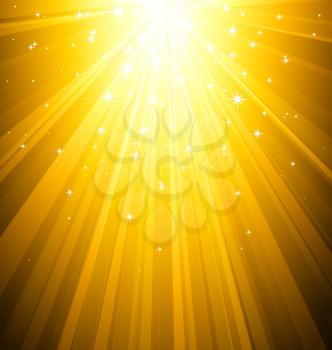 Vector  illustration Abstract magic gold light background