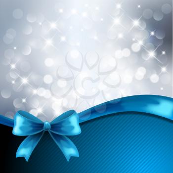 Holiday  gift cards with ribbons. Vector background