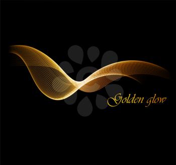 Abstract digital art background with gold line