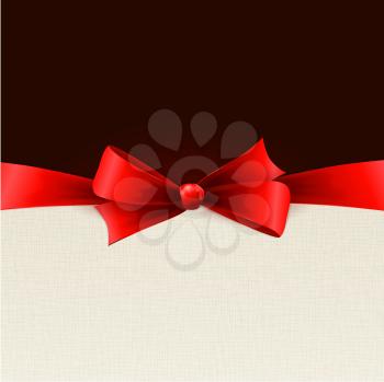 Red gift bows with ribbons. Vector illustration. EPS 10