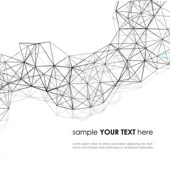 Wireframe Surface Vector Background. Abstract background with grid