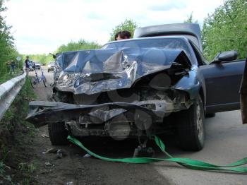 RUSSIA, KRASNODAR. May 16, 2014. Accident with participation of the car.