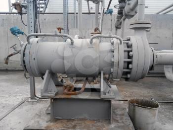 The pump for pumping of oil and  products. Oil refinery. Equipment for primary oil refining.