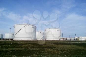 Storage tanks for petroleum products. Equipment refinery.                               