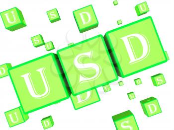 Usd Dice Representing United States Dollar 3d Rendering