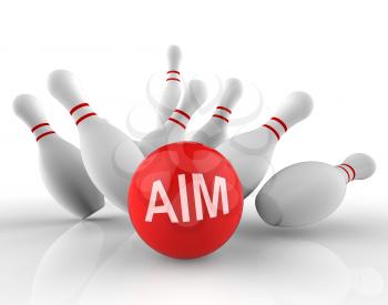 Bowling Aim Representing Aims Strike 3d Rendering