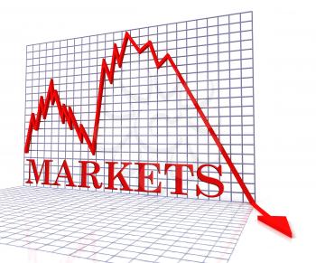 Markets Graph Negative Indicating Investments Down 3d Rendering