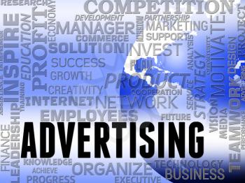Advertising Word Showing Promote Advertisments And Ads