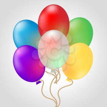 Celebrate With Balloons Showing Decoration And Celebration