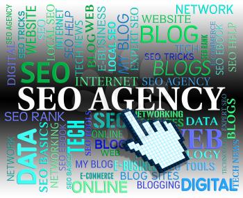 Seo Agency Showing Search Engine And Companies