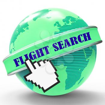 Flight Search Indicating Fly Searches And Travel